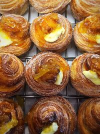 Full frame shot of desserts on cooking rack