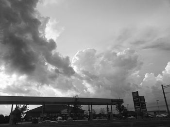 View of road against cloudy sky