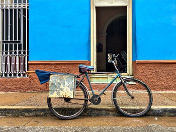 Bicycle against blue sky