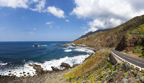 Panoramic view of beach against sky