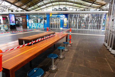 Empty train at railroad station