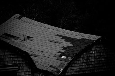 Low angle view of roof against sky