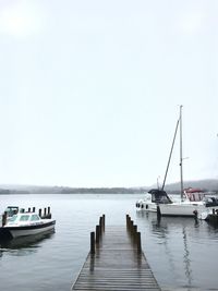 View of boats in calm sea