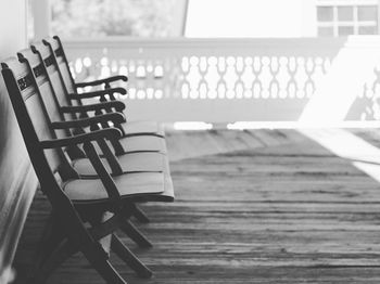 Empty chairs and table