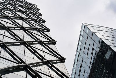 Low angle view of modern building against clear sky