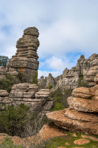 Rock formation against sky