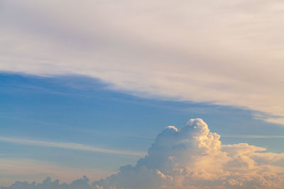 Low angle view of clouds in sky during sunset