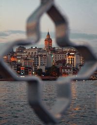 Reflection of buildings in city