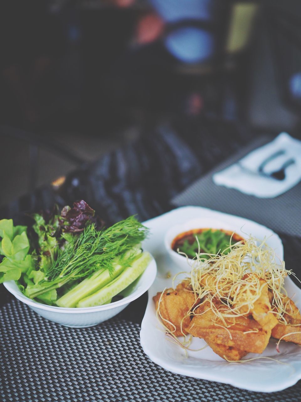 food, food and drink, freshness, wellbeing, healthy eating, ready-to-eat, vegetable, table, indoors, close-up, serving size, still life, plate, no people, focus on foreground, salad, bowl, meal, herb, indulgence, crockery