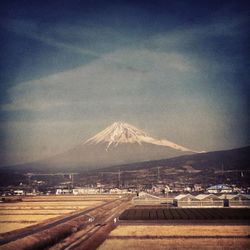 Scenic view of mountains against sky