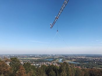 View of cityscape against clear sky