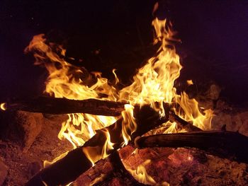 Close-up of bonfire