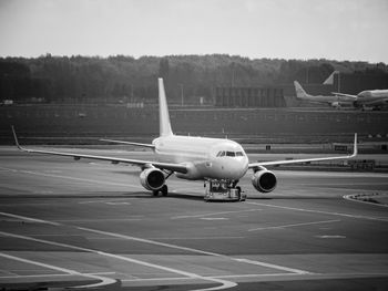 Airplane on airport runway