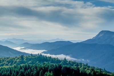 Scenic view of mountains against sky