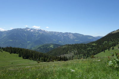 Scenic view of landscape against clear sky