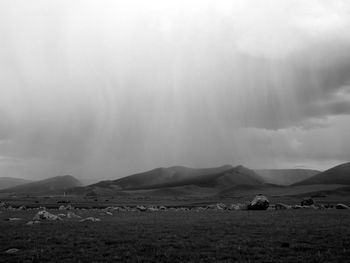 Thunderstorm in the mongolian steppe.