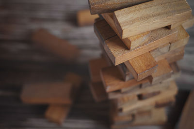 Close-up of wooden logs