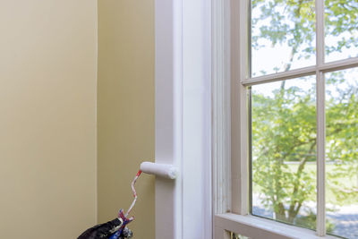 Close-up of window at home