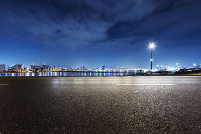 View of city at night