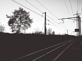 Railroad tracks against sky