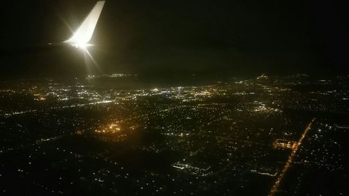 Illuminated cityscape at night