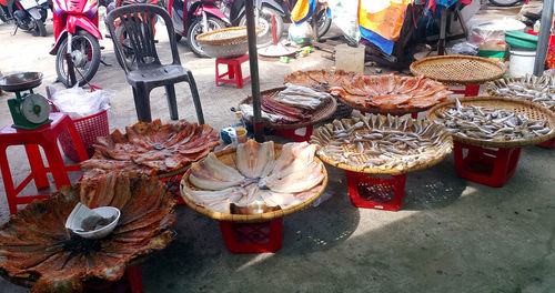 Close-up of various vegetables for sale in market