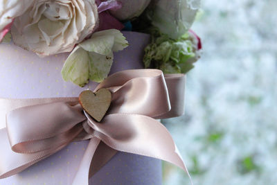 High angle view of rose on table