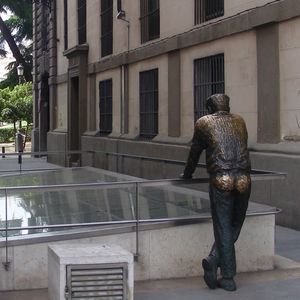 Woman standing in city