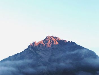 Scenic view of mountains against clear sky