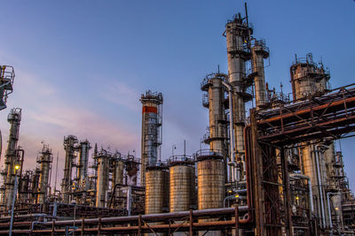 Evening view of a petrochemical plant