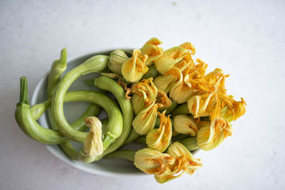 High angle view of vegetables on table