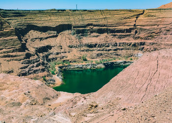 Scenic view of rock formations against sky