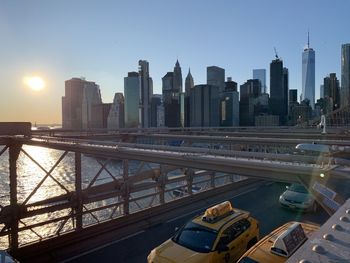 View of bridge and buildings in city