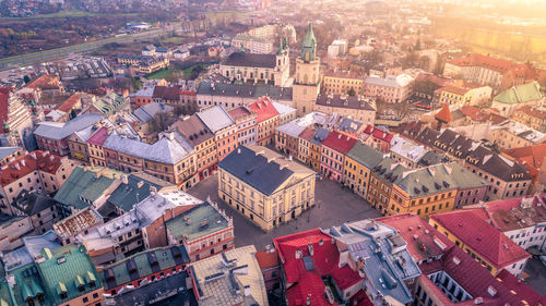 High angle view of cityscape