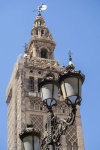 Low angle view of ornate building against clear sky