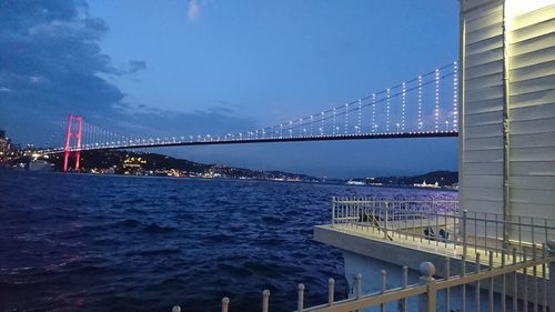 Suspension bridge over sea