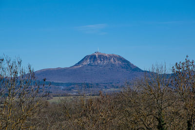 Scenic view of landscape against blue sky