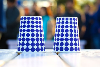 Close-up of ice cream on table