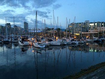 View of boats in harbor