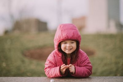 Portrait of cute girl smiling