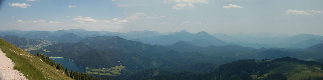 Panoramic view of mountains against sky