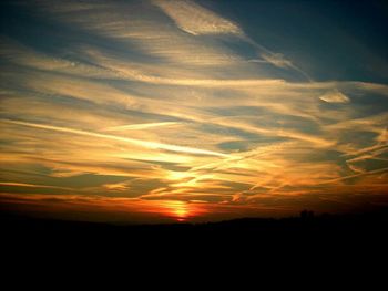 Silhouette of landscape at sunset