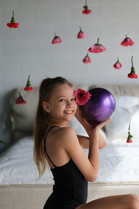 Gymnast with ball