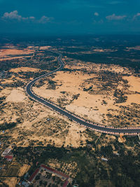 High angle view of cityscape against sky