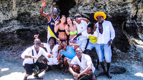 High angle view of people in playground