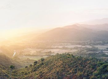 High angle view of landscape against sky