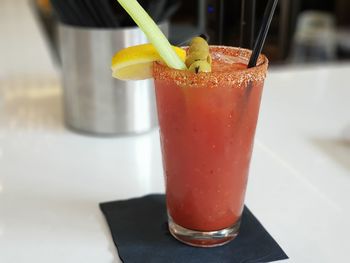 Close-up of drink on table