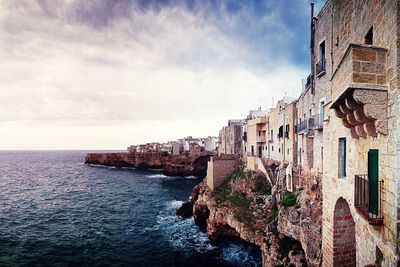 Panoramic view of sea against cloudy sky