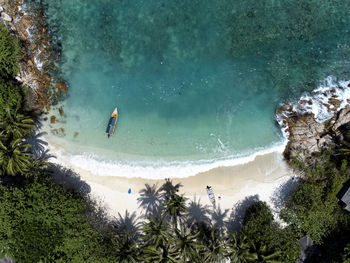 High angle view of beach