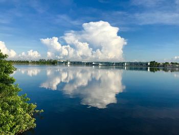 Panoramic view of lake against sky
